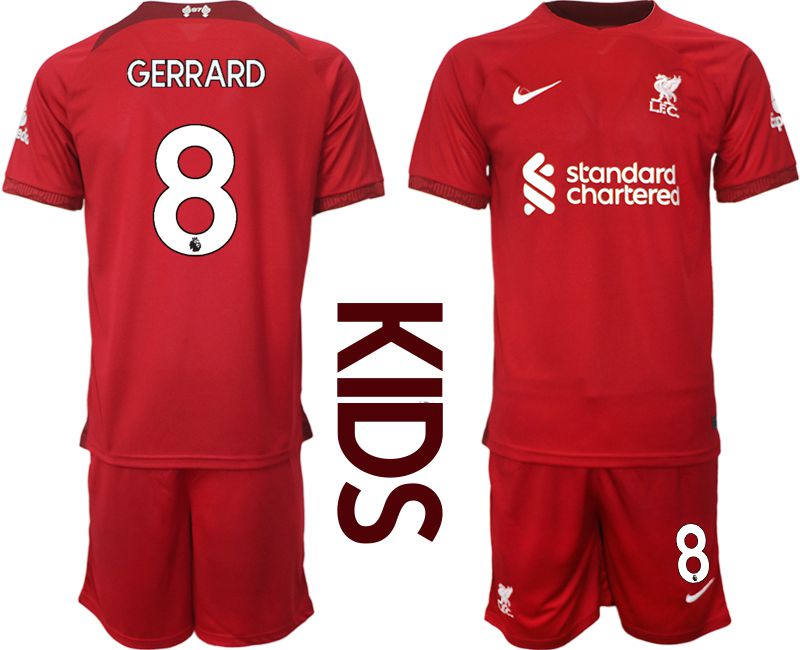 Youth 2022-2023 Club Liverpool home red #8 Soccer Jersey